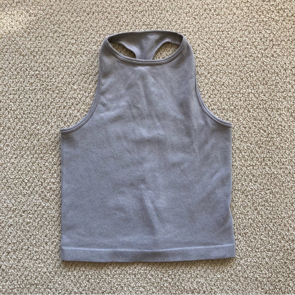 Free People Intimately High Neck Ribbed Athletic Tank Top Size XS/S Stretch EUC